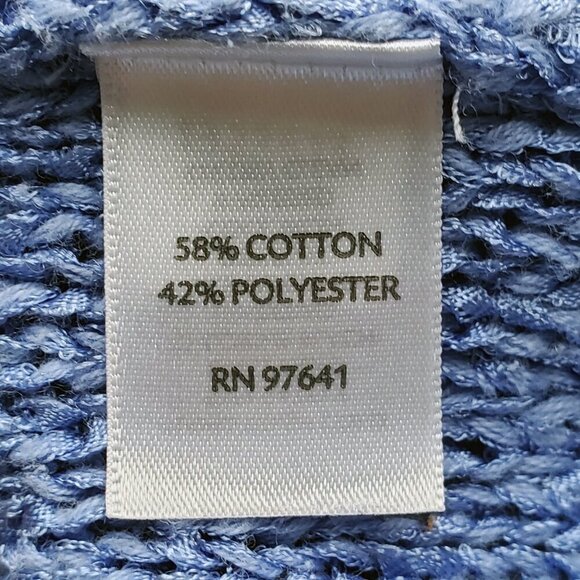 J.Jill Textured Open Weave Cotton Blend  Sweater Periwinkle Blue Size M - Picture 9 of 15